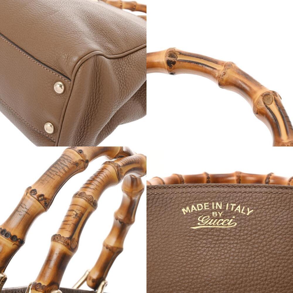 Gucci Bag Top Handbag Handle Bamboo Calfskin Brown - Picture 9 of 11